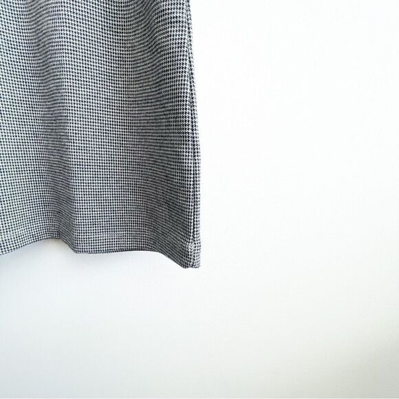 Dex Dress Knit Houndstooth Plaid Black White Short Sleeved Pullover Women's M - Picture 3 of 9